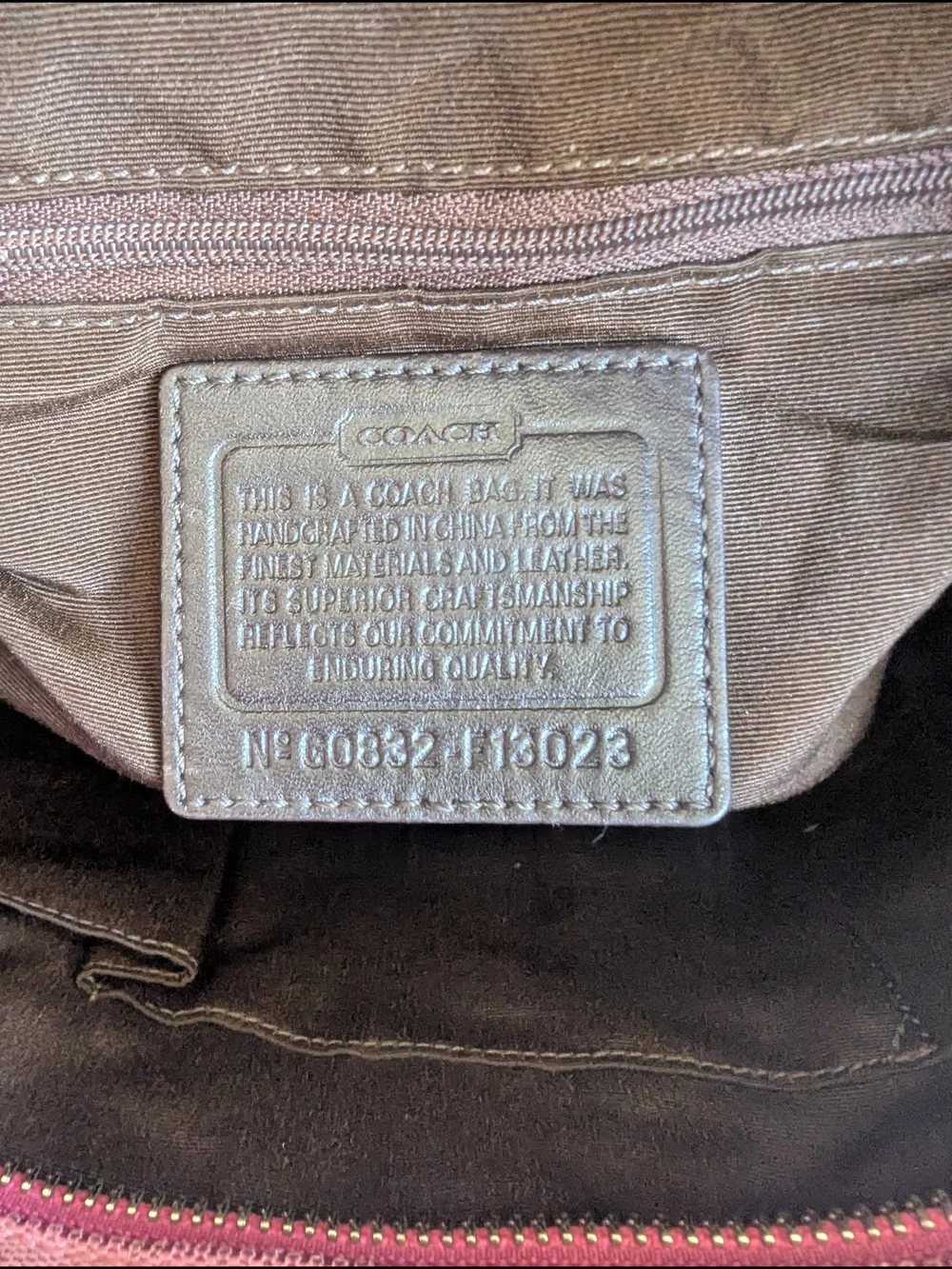 Coach Pink Signature Tote with Brown